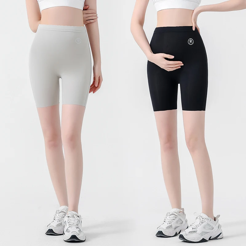 Summer Seamless Thin Safety Underpants for Pregnant Women Breathable Maternity Short Legging Adjustable High Waist Pregnancy