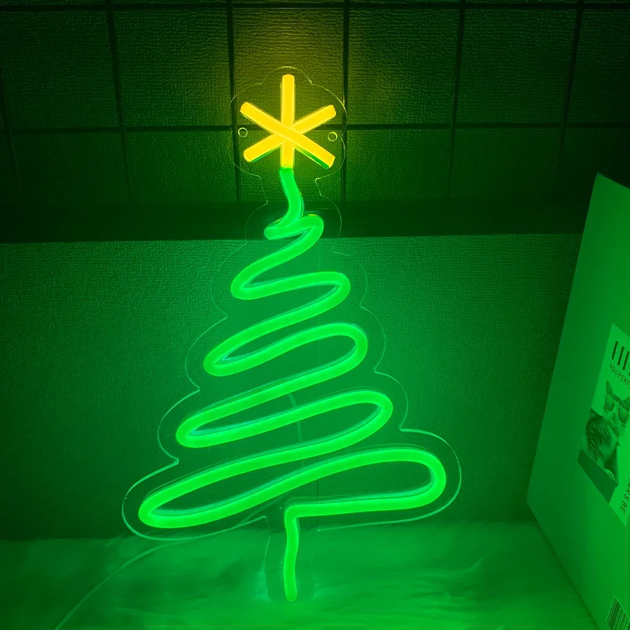 Christmas Tree Led Neon Lights, Used For Wall Decoration Art, Bedroom Children\'S Room, Men\'S Cave, Birthday Bar Party Decoration