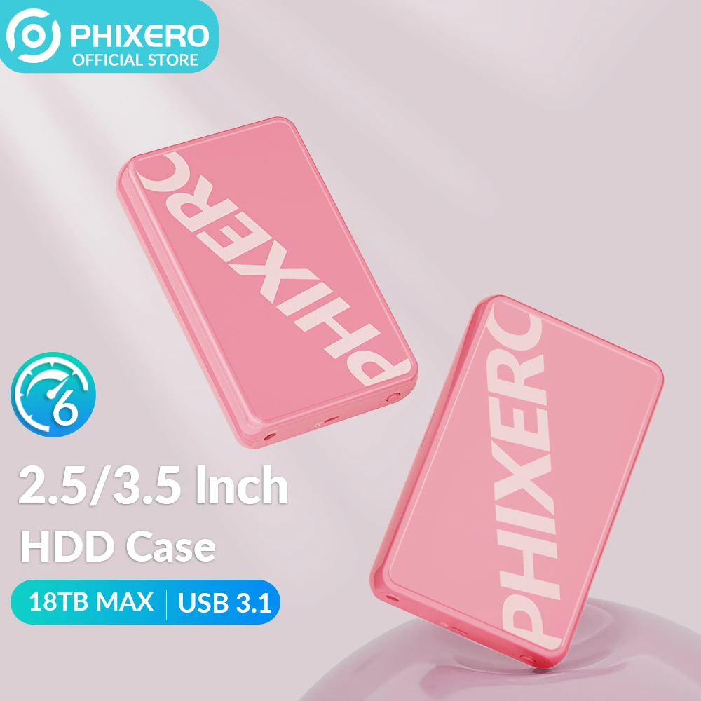 

PHIXERO New Trend 2.5 Inch Type-C/USB3.0 SSD HDD Enclosure 6Gbps Super Speed Support UASP Protocol Tool-free for Laptop Notebook