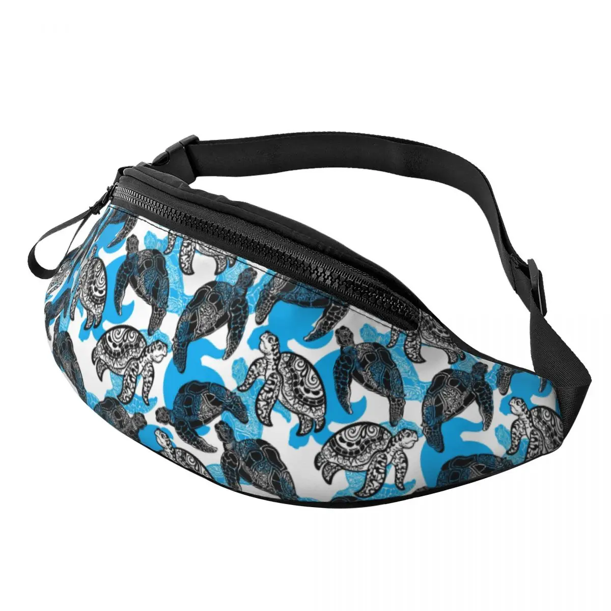 Custom Casual Ocean Sea Turtle Fanny Pack for Running Men Women Crossbody Waist Bag Phone Money Pouch