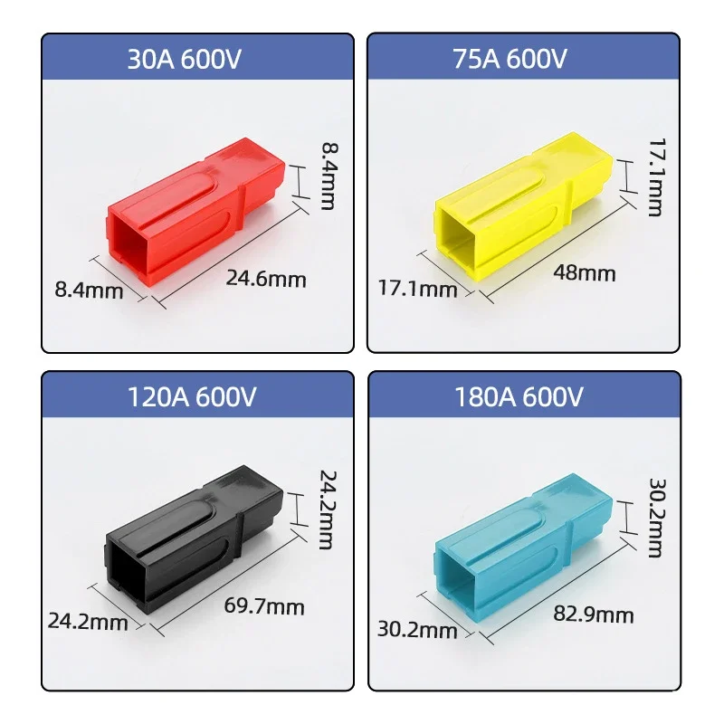 

1/5 Sets Anderson Single Pole Plug 30a/75a/120a/180a Electric Plug Battery Forklift High Current Connector PP Powerpole