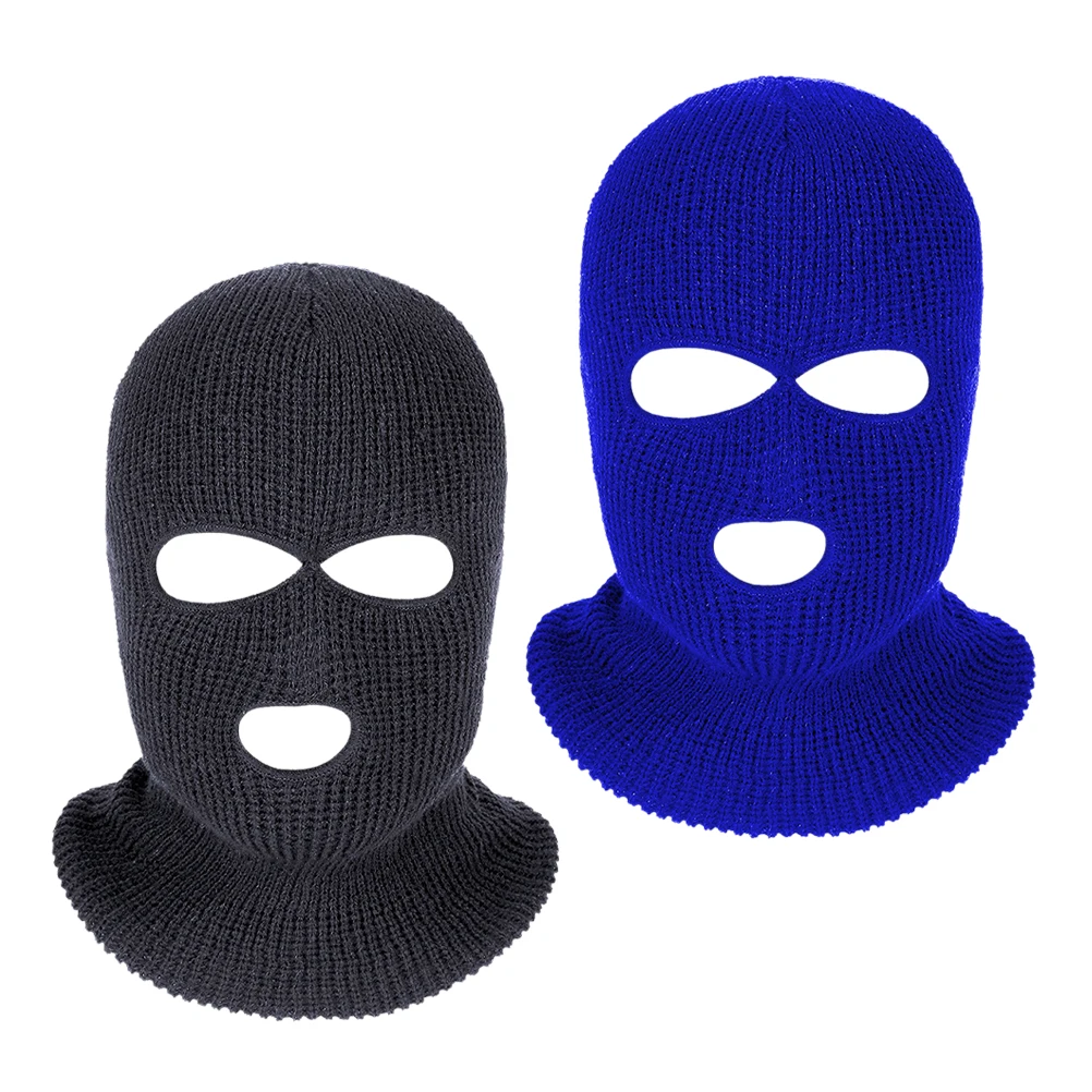

2PCS Warm Windproof Knitted Hat Winter Cycling Men Women Beanie Balaclava Ski Mask Face Thermal Full Warmer Outdoor Sports