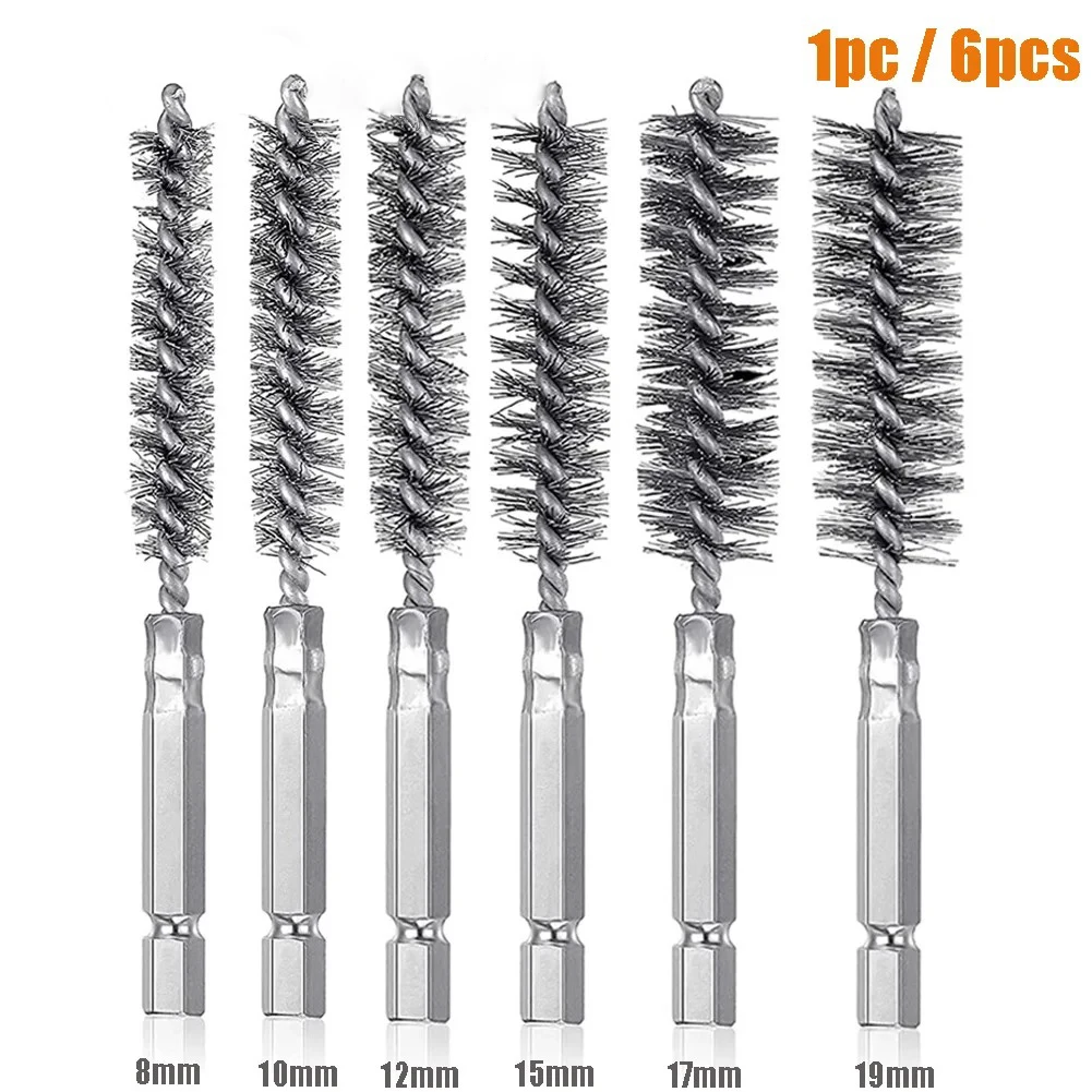

Wire Brush Drill Bore Cleaning Brush 1/4 " Hexagonal Handle Stainless Steel Brush for Anti-rust Cleaning of Pipe Ports 8-19mm