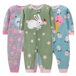 Winter Baby Rompers Clothes Zipper Fleece Warm Kids Girl Pajamas Outfit Animal Cartoon Jumpsuit Boy Clothing 9 12 18 24 Months