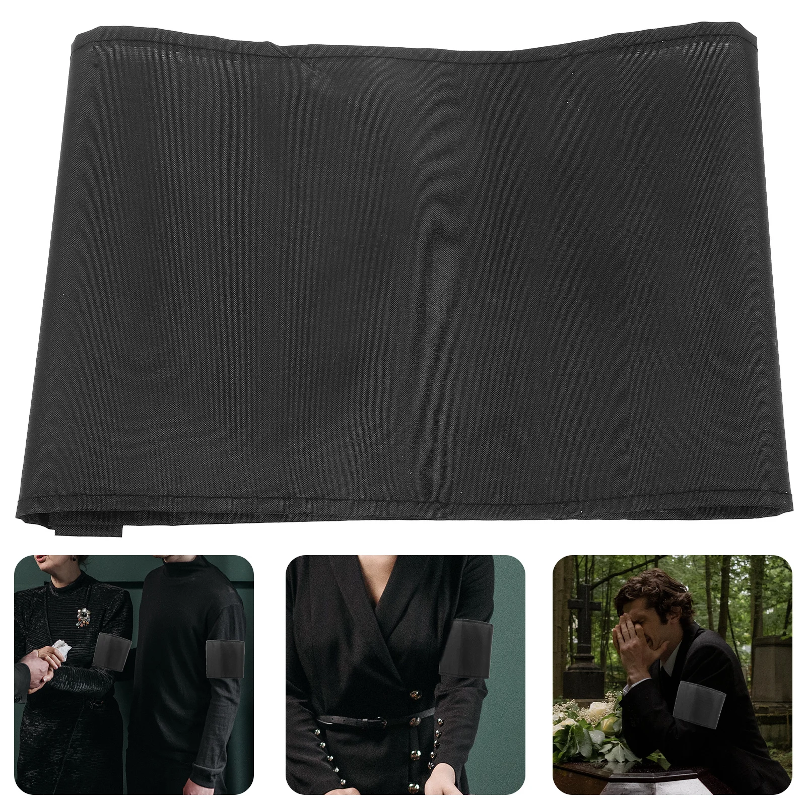 

20Pcs Funeral Armband Cloth Material Durable Memorial Services Grief Expression Suitable for Funerals Mourning Events Police Arm