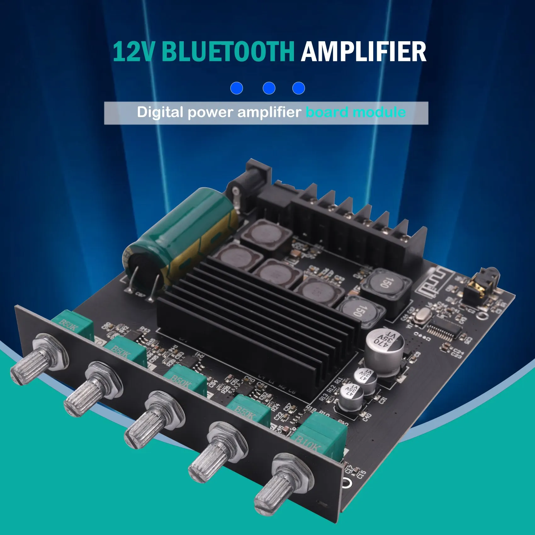 N75R-Bluetooth Amplifier Board Hifi Stereo 2.1 TPA3116D2 50WX2+100W 12V-24V Audio Power Amplifier Module