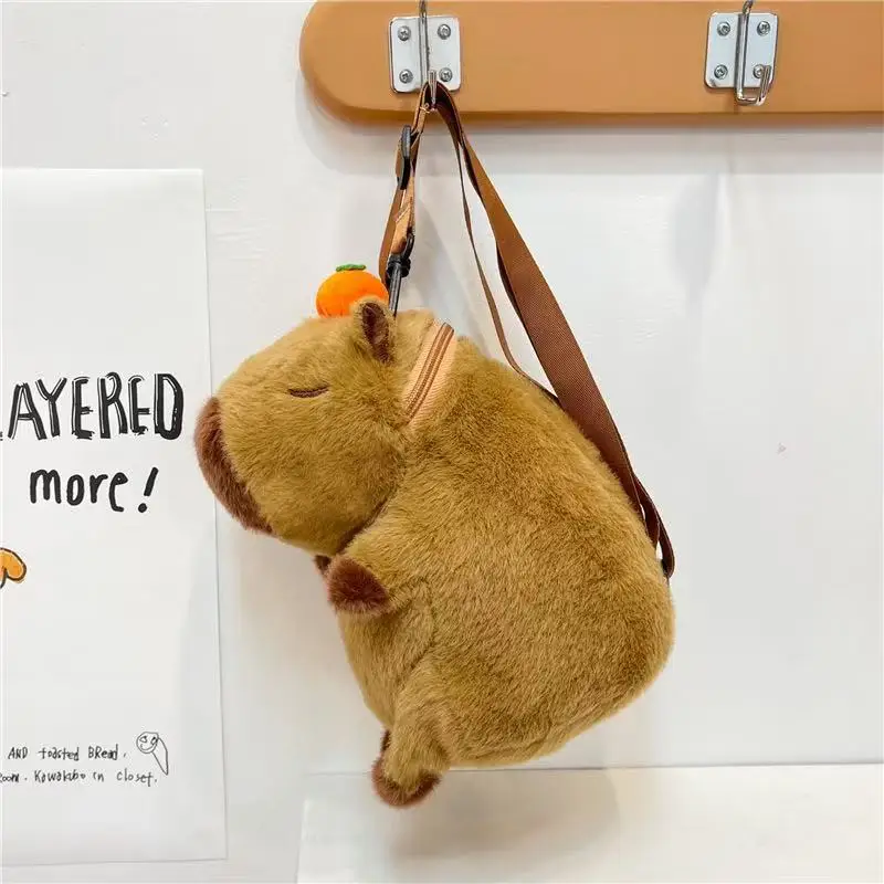 Capybara Plush Backpack Kawaii Fashion Plushie Doll Fur Bag Children's Bag Shoulder Bag Mini Knapsack Bags Gifts For Girlfriend