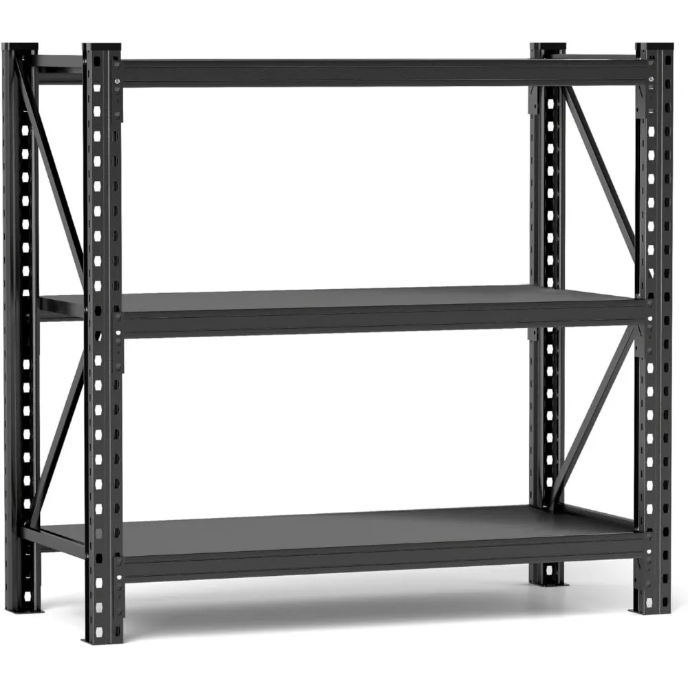 Rak Penyimpanan Baja Industri 3 Tingkat dengan Kapasitas 5000 lbs - Rak Garasi yang Dapat Disesuaikan untuk Suku Cadang dan Peralatan Otomotif