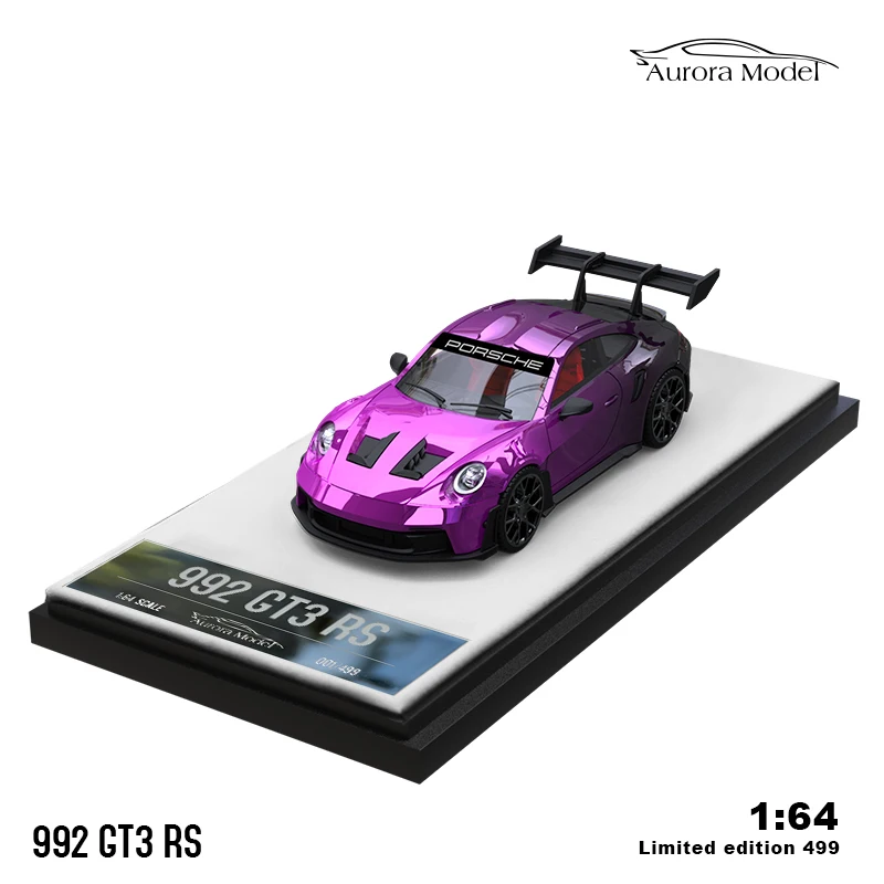 TimeMicro&ModernArt 1:64 RWB 964 Flower Dragon - Edición en caja de regalo modelo de coche de simulación de aleación