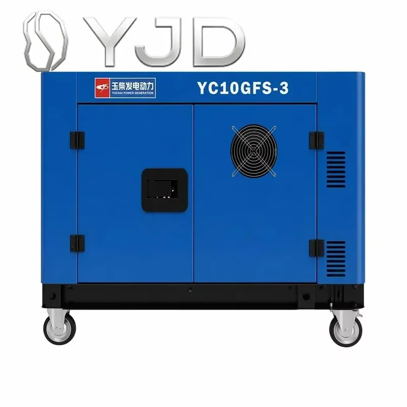 YJD 10kw Diesel Generator Silent 11kW Max 3 Phase 400V 230V Portable Double Cylinder Standby Power Generator Set 50/60Hz