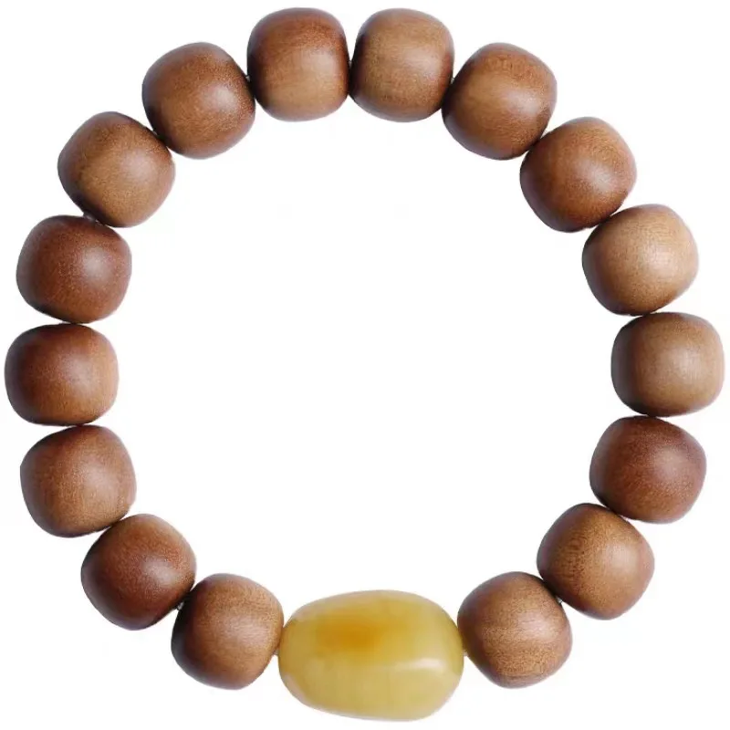 

Authentic Indian Old Mountain Sandalwood Single Strand Bracelet for Men & Women Gifts