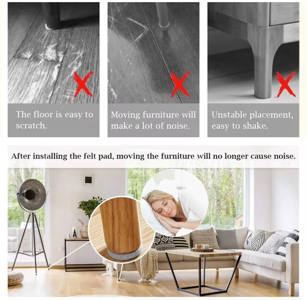 Non-slip Foam Cabinet Foot Table Chair Leg Protective Pad Self-Adhesive Floor Mat Furniture Accessories Square Mute Pad