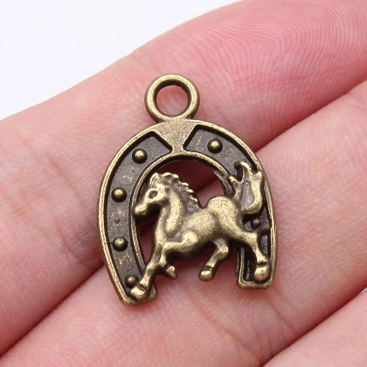 WYSIWYG 10pcs 23x18mm Charms Horse Horseshoe Pendants Making DIY Handmade Jewelry