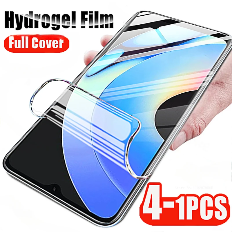 4-1pcs for Realme 11 10 10S 10T Pro Plus Pro+ 5G Screen Protectors Soft Hydrogel Film for Realme C55 C35 C53 C33 2023 C31 Safety