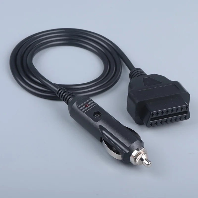 1M 12V OBD2 Female Power Cable to Cigarette Lighter Splitter Socket J1962M OBD2 16Pin Plug Adapter OBD 16 Pin Port Connector