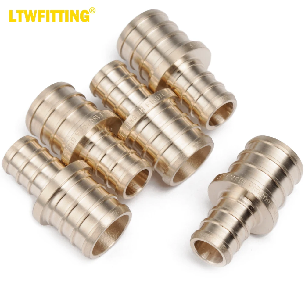 

LTWFITTING LF Brass PEX Crimp Fitting 1/2-Inch x 3/4-Inch PEX Reducing Coupling (Pack of 5)