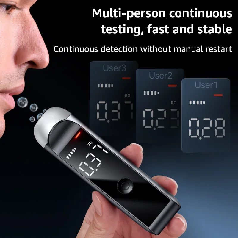 2024 NEW Automatic Alcohol Tester Professional Breath Alcohol Tester Rechargeable Breathalyzer Alcohol Test Tools