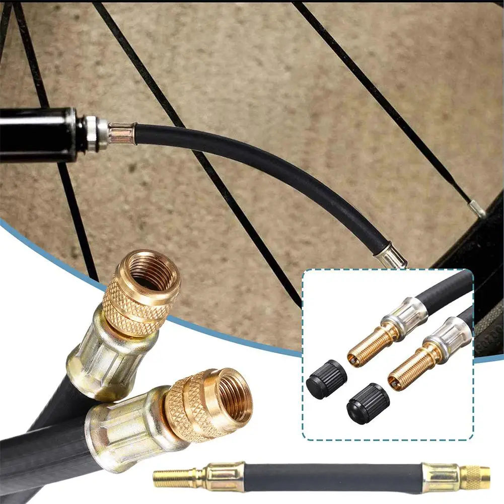 Car Bicycle Air Compressor Tire Inflator Pump Air Rubber Extension Valve Adapter Flexible Tire Hose Tube N5Q7