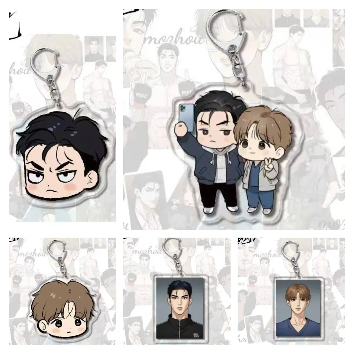 2024 Anime Korean Manga JinxJoo Jaekyung Kim Dan Keychain Cartoon Creative Cute Cartoon Figure Two Side Acrylic Keyring