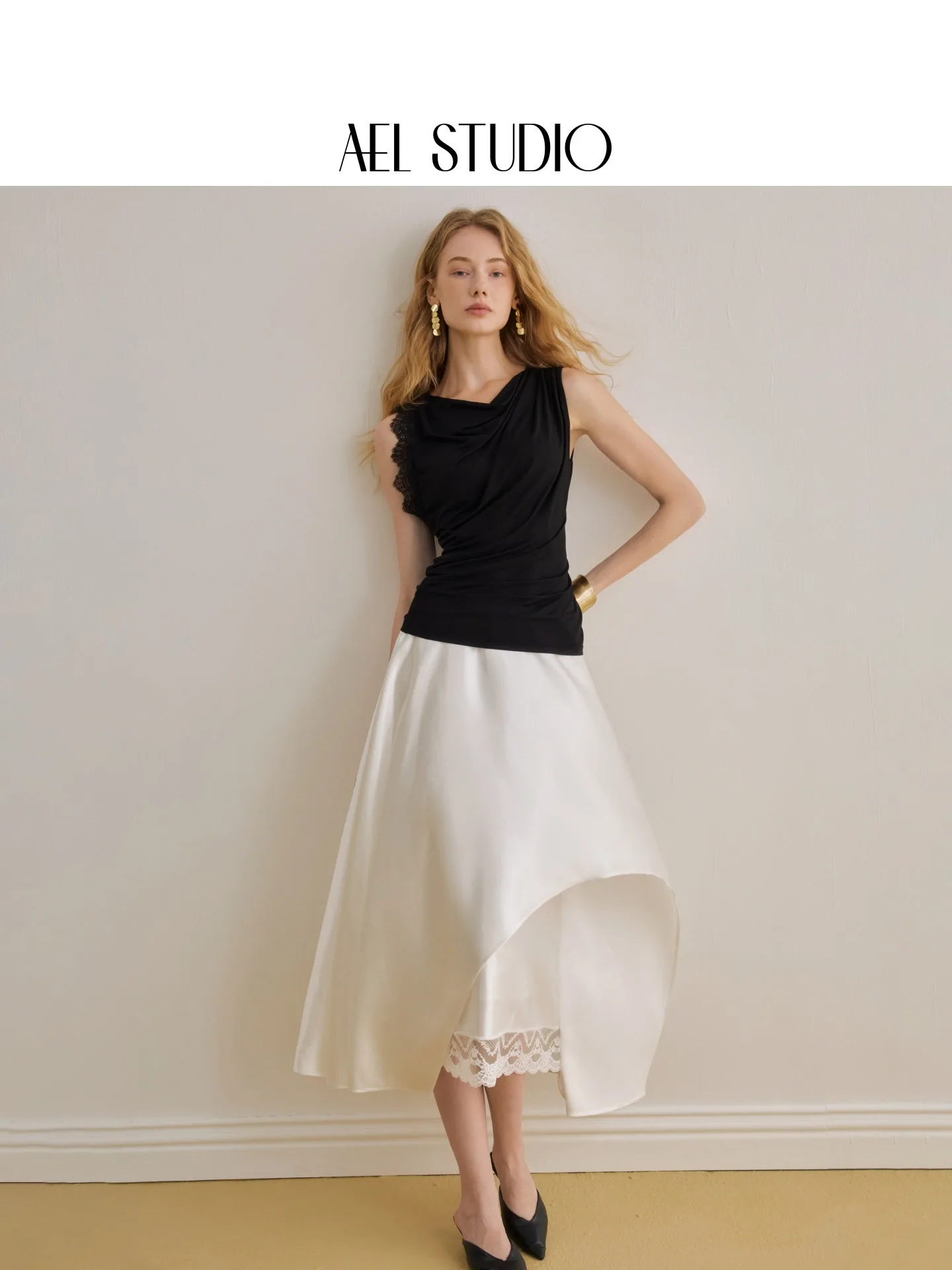 AEL Original Französischer Eleganz-Rock für Damen, Sommer 2026 Neu, Kleiner Unregelmäßiger Saum – Detail 2