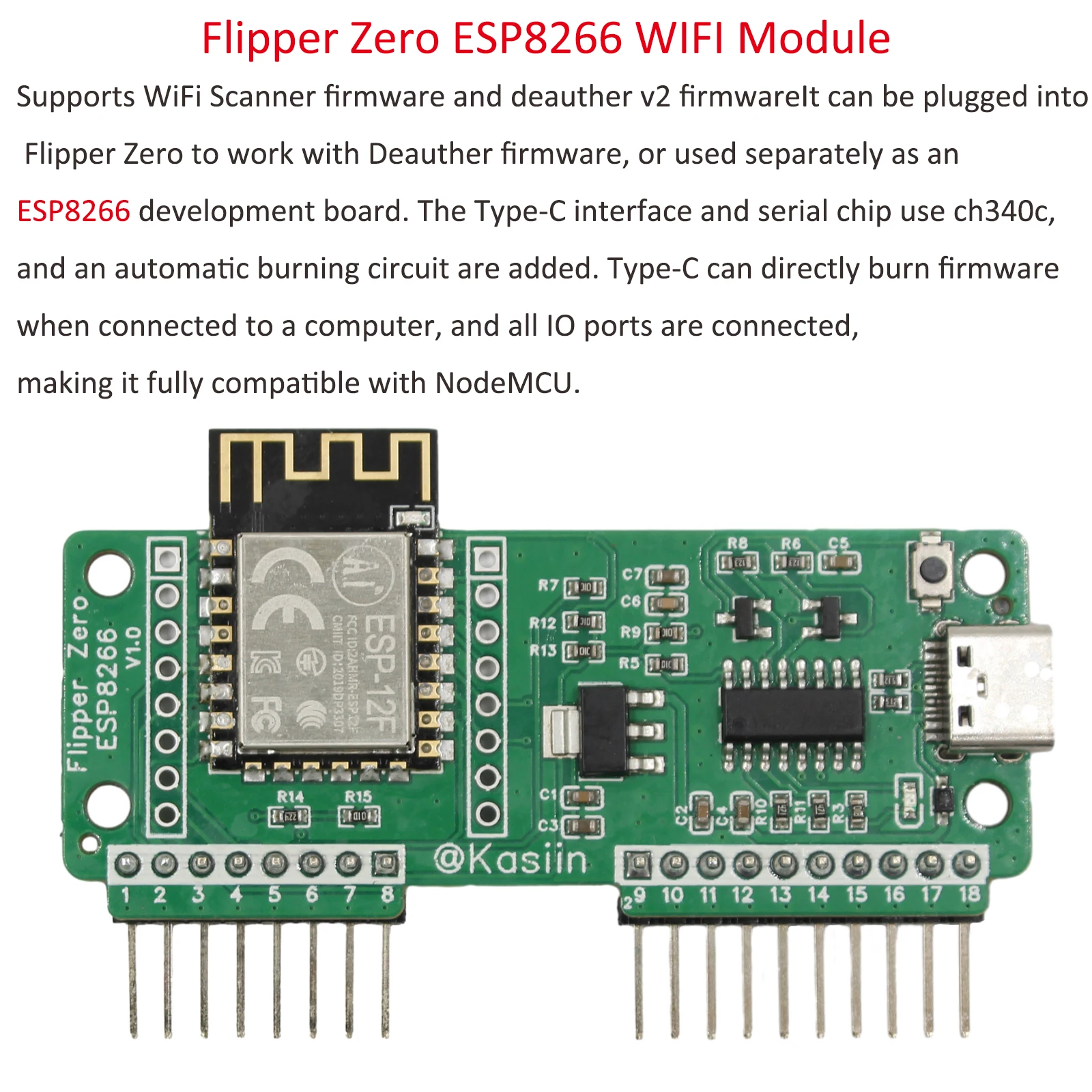 Imagem -05 - Melhoria Flipper Zero Wifi Multiboard rc F24 Mais Placa de Desenvolvimento Esp32 Cc1101 Subghz Módulo Esp8266 Módulo Gpio Módulo Air Mouse