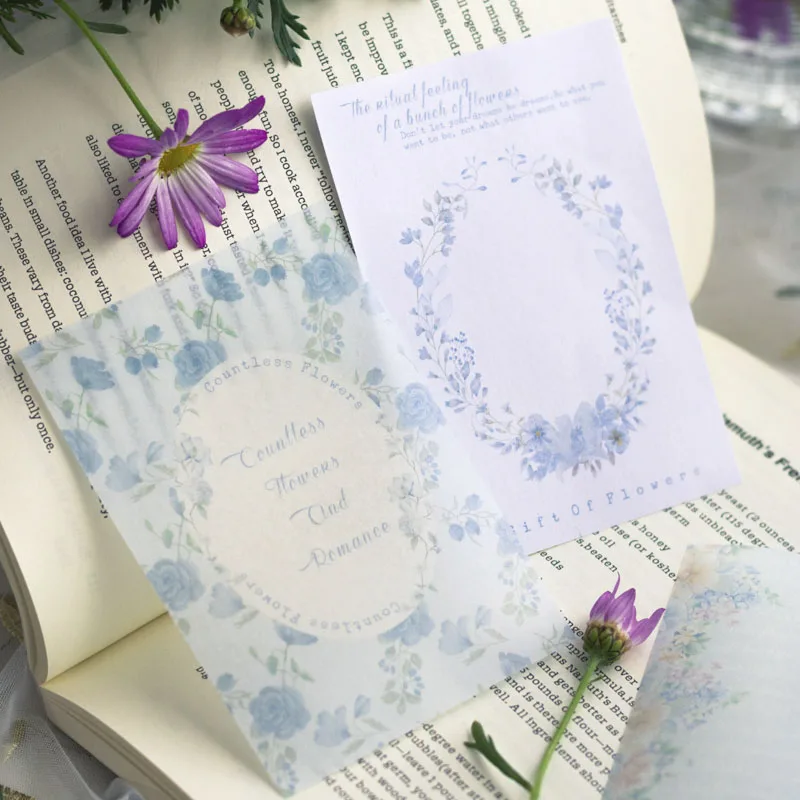 Yoofun 20 Sheets Spring Flower Island Sticker Book Creative DIY Journal Scrapbooking Literary Plant Decor Stationery Label
