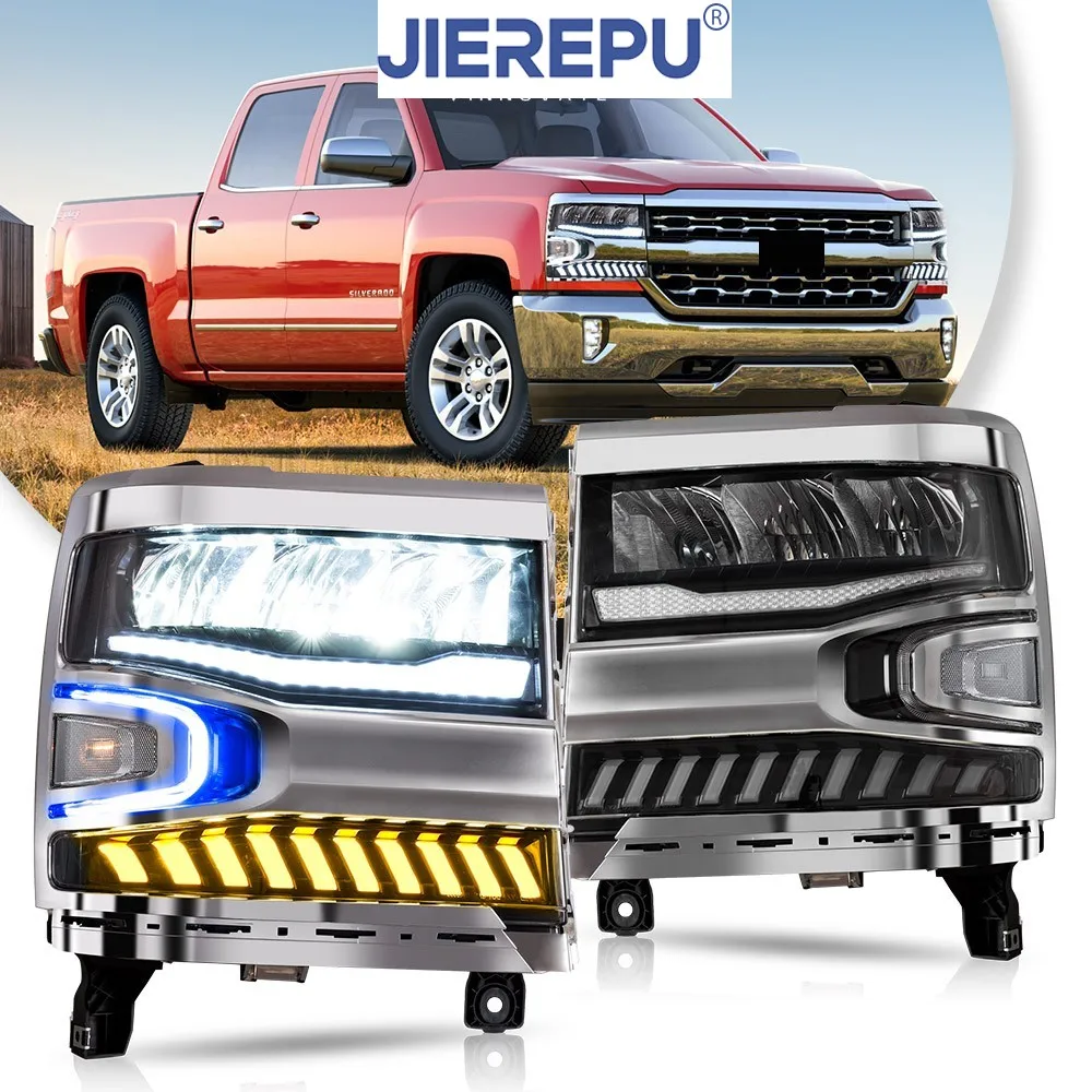 

Прозрачные полностью светодиодные фары в сборе для Chevrolet Silverado 2016-2018 с аксессуарами для автомобильных фар с анимацией