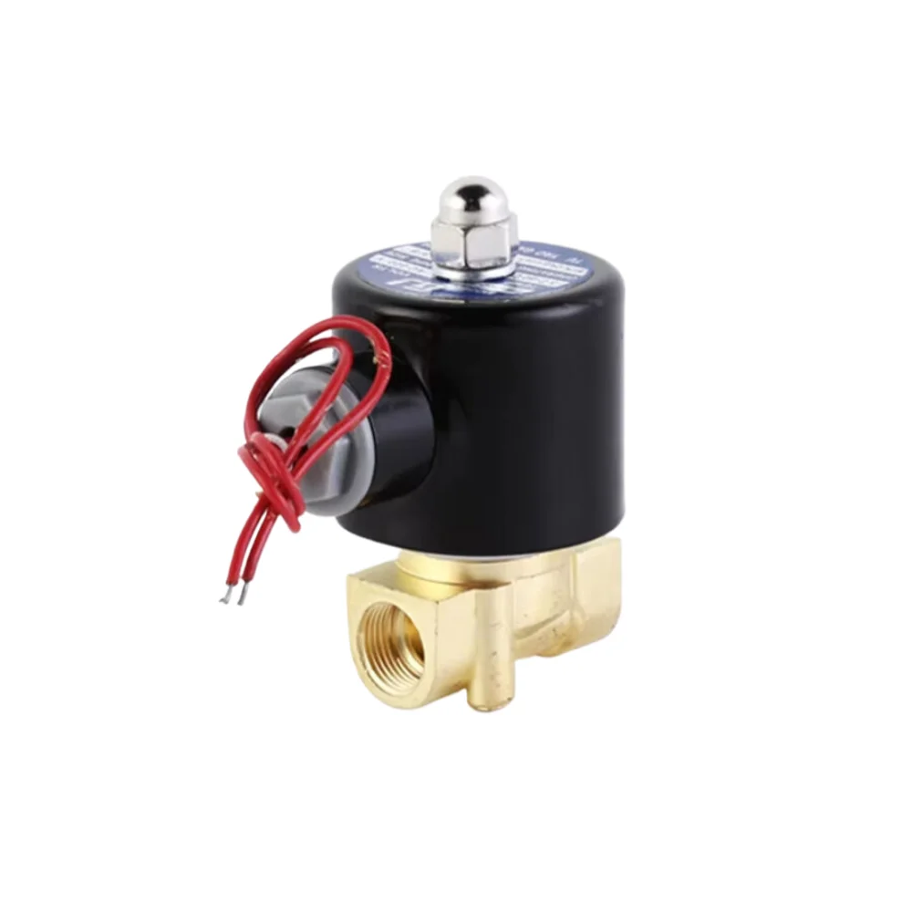 Válvula solenoide de acción directa normalmente abierta 2W040-10, latón de 2 vías, 3/8 pulgadas