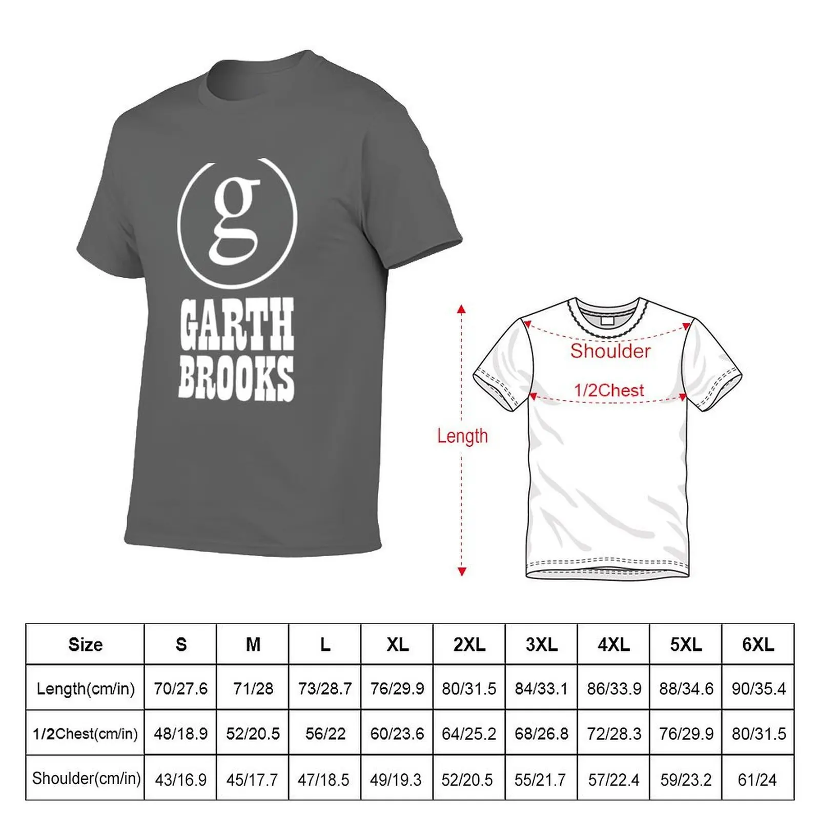 Garth Brooks Classic Logo T-Shirt Simple Solid Color Crew Neck Tee