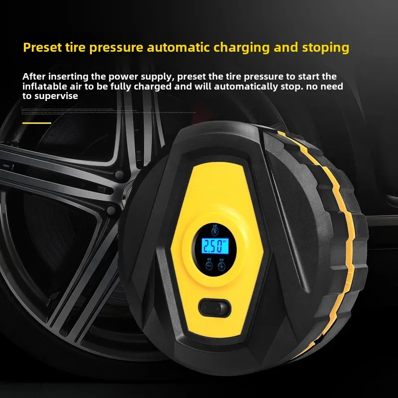 Portable Mini Car Inflation Pump Multifunctional 12V Digital Display High Power Automobile Tire Inflation Pump Cylinder