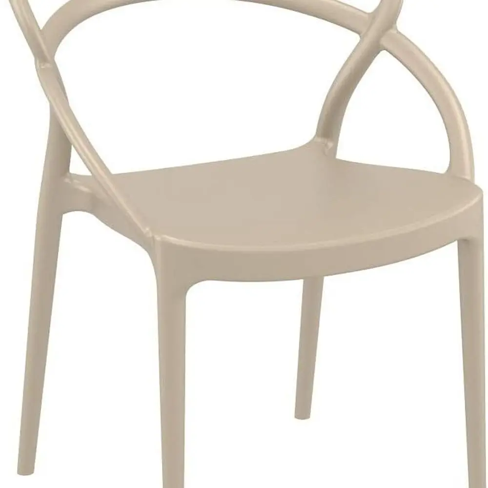 Patio Dining Chair in Taupe (Set of 2)