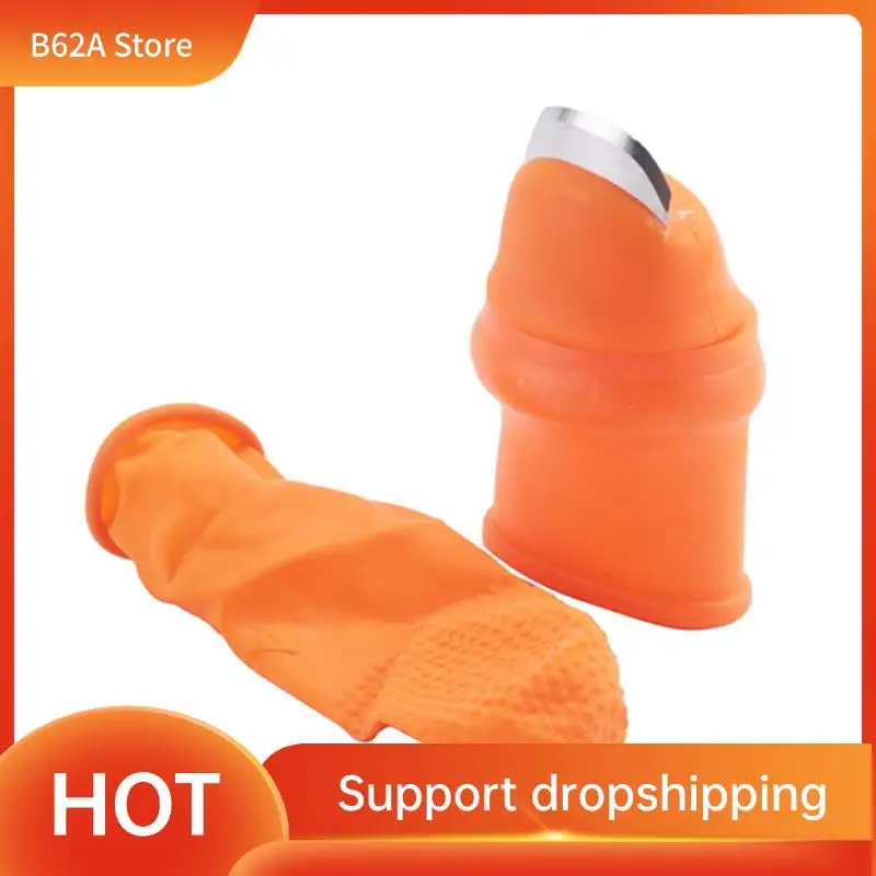 

B62A 10Set Fruit & Vegetable Harvesting Silicone Thumb Knife With Finger Cot Protection