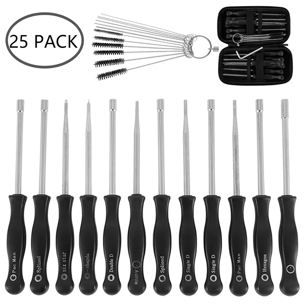 25PCS Carburetor Screwdriver Carburetor Adjustment Tool Kit with Carburetor Cleaning Brush Needle Compatible with Weedeater