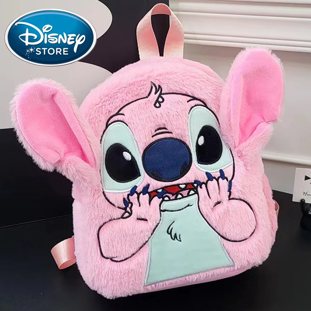 9style Disney Stitch Plush Backpack Ins Japanese Blue Stitch Cartoon Large-Capacity Student Backpack Kindergarten Bag Child Gift