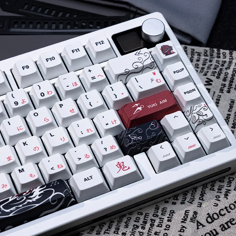 New Yuki Aim Japanese Anime Keycaps Cherry Profile PBT Dye‑Sub Custom Key Caps for 68 75 87 98 100 Cherry MX Mechanical Keyboard view 2