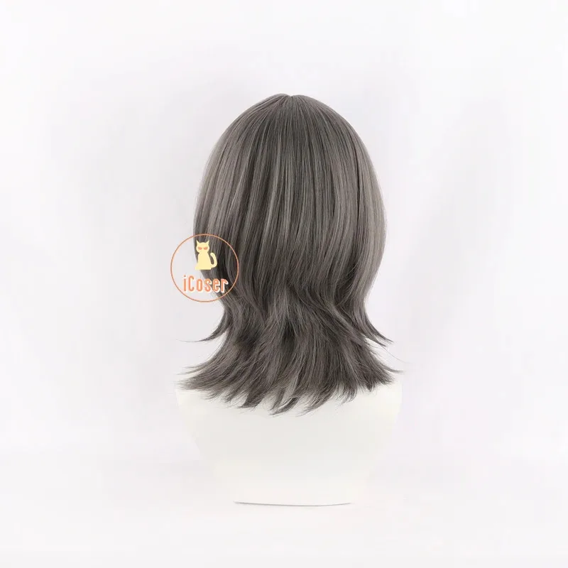 25COSYori Asanagi شعر مستعار تأثيري أنيمي الهمس لي أغنية حب 40 سنتيمتر رمادي داكن الشعر القصير SS الفتيات حفلة الهالوين النساء الفتيات الدعائم i