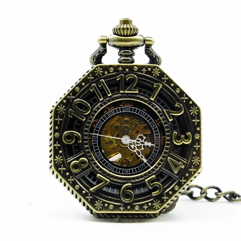 Personalised Retro Pocket Watches Mechacnical Hand-winding Steampunk Antique Vintage Charm Pocket&Fob Watches reloj mecánico