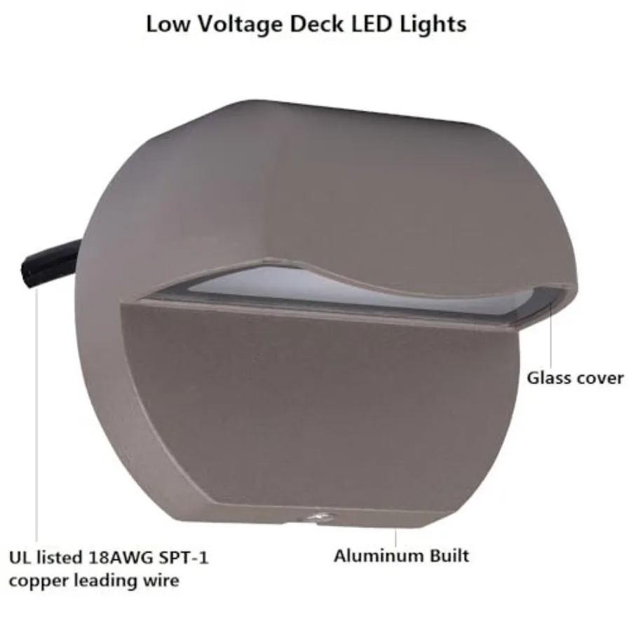 Outdoor Deck Lights LED Landscape Lighting Low Voltage 12V AC/DC Cast Aluminum Patio Post Step Lights Fence Retaining Wall Moun