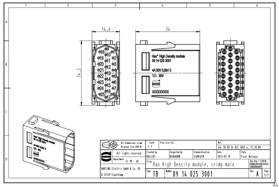 موصل هارتينج 09140253001 وحدة 25 دبوس #2