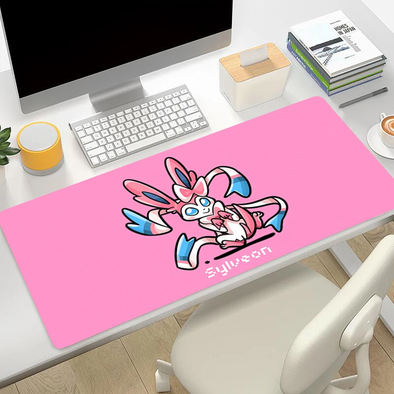 

Game Mouse Pad E-Eevee Non-Slip Rubber Edge locking mousepads Game play mats notebook computer P-Pokémon Anime Home Decor