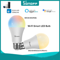 SONOFF B02-BL/B05-BL/A19 WiFi Smart LED Bulb E27 E26 Dimmable RGBW Lamp EWeLink Smart Home Automation Support Alexa Google Home