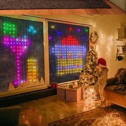 Cortinas Led inteligentes USB Led cortina de luces inteligentes Bluetooth aplicación cadena RGB DIY luces ventana cortina decoración del dormitorio