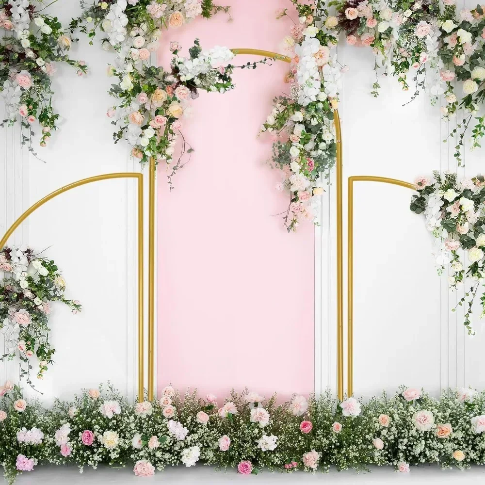 Wedding Arch Stand, Metal Archs Backdrop Stand Set of 3, Arched Backdrop Frame for Wedding Birthday Party