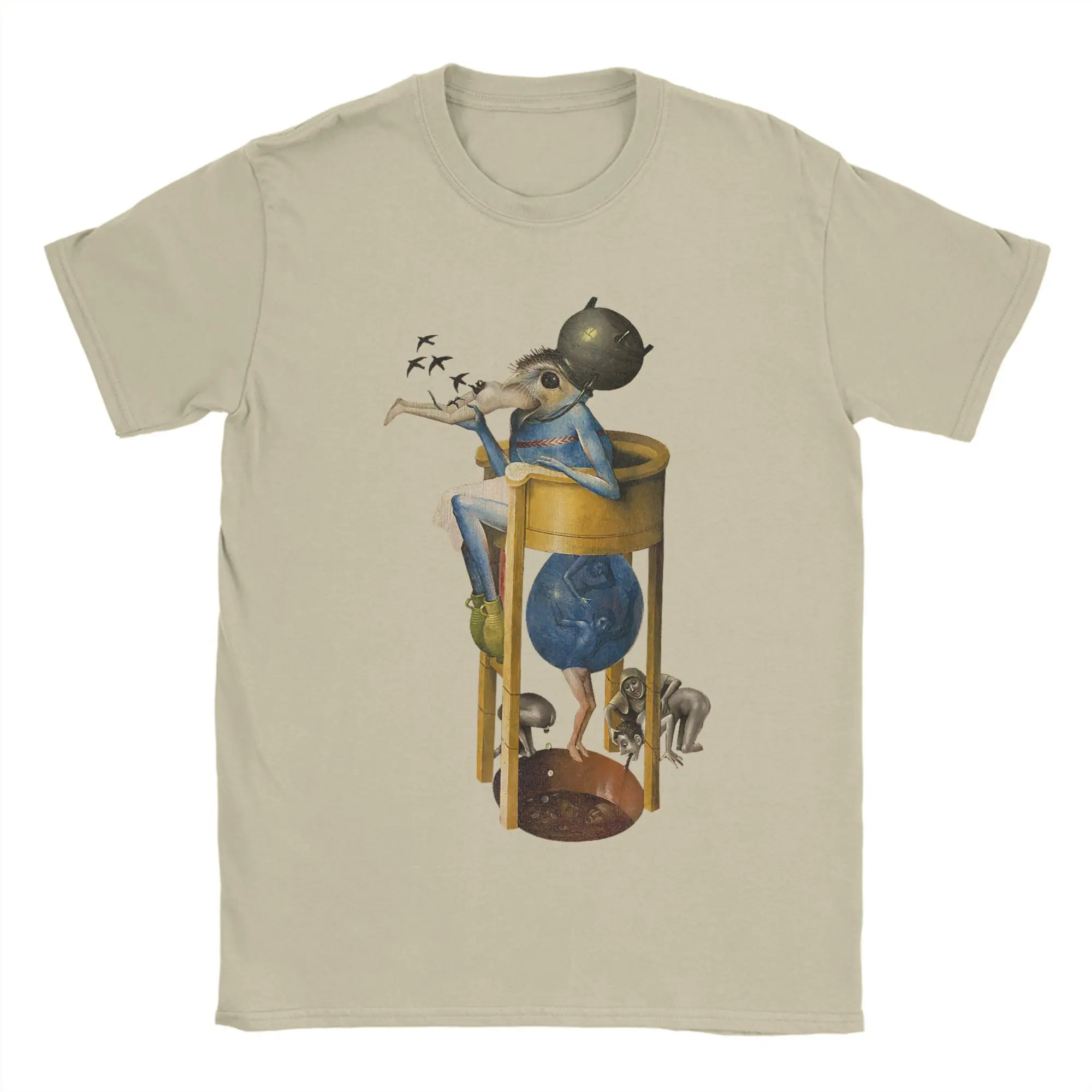Hieronymus-bosch masculino o jardim das delícias terrestres diabo t camisas 100% algodão roupas hipster manga curta camiseta