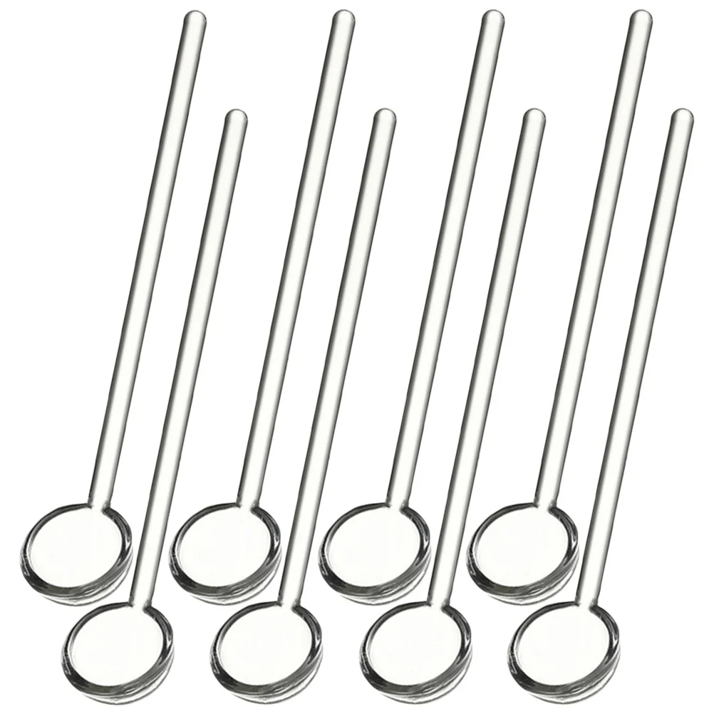 

8Pcs Premium Glass Coffee Spoons Multi-Function Clear Easy Wash Home Hotel Cafe Use Tea Spoons for Hot Tea Fancy