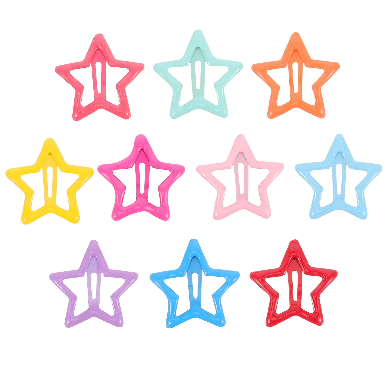 

20Pcs Candy Color Bang Clips Star Shape Hair Pins for Girls Stylish Lightweight Metal Hair Accessories Decorative Barrettes