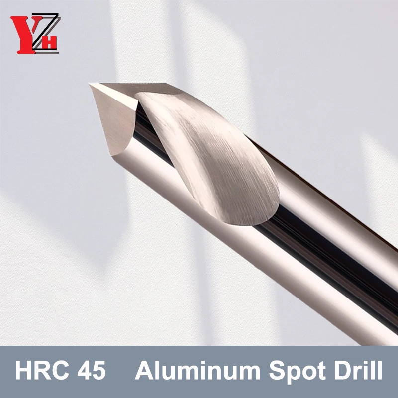 YZH Aluminum Spot Drill Angle Of 60° 90° 120°Stub Starting Location center Bit CNC Prepare Guide Pilot Hole Chamfer Machine Tool