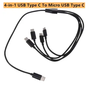 Bilashmart 4 In 1 USB Cable Type C To USB C Type C Micro USB Phone Charger Cable PD Charge Cable Samsung Xiaomi phone Charging Cable