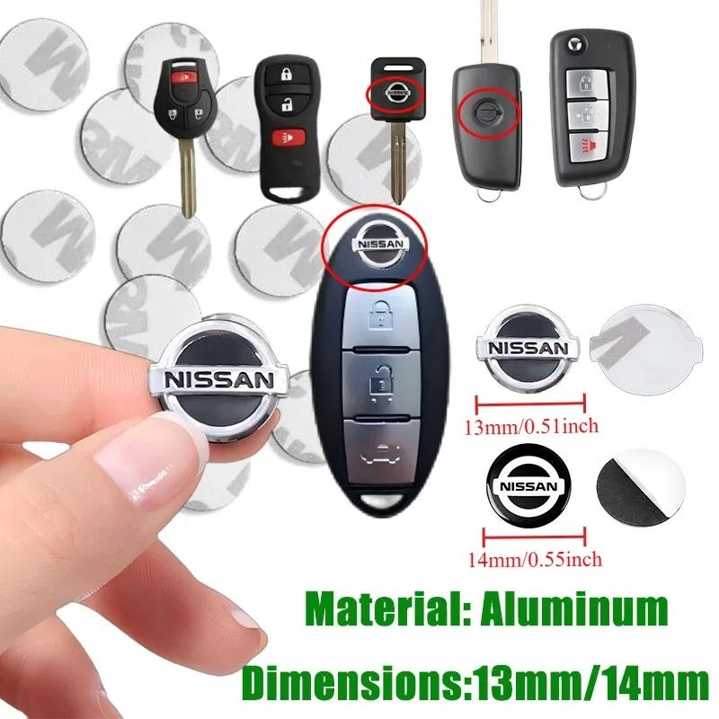 13/14mm Auto-Schlüssel-Emblem-Ersatz-Aufkleber, passend für Nissan Magnite Qashqai Ariya X-Trail/Rogue Kicks Versa Sentra – Detail 4