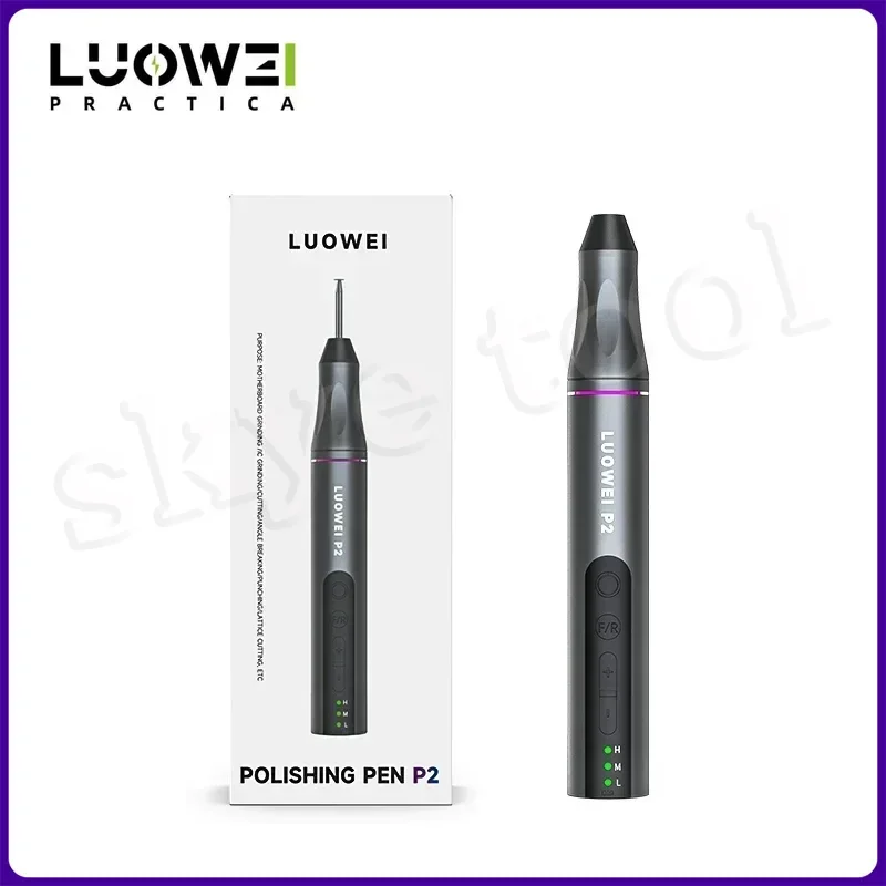 Caneta de polimento LuoWei P2/caneta de moagem para polimento de chips móveis/9 peças de pontas de polimento/carregador USB/caneta de moagem para reparo de celular